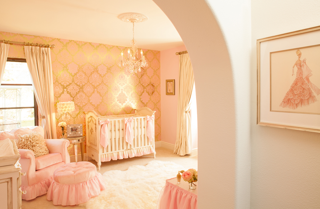 Pink gold nursery design