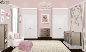 Pink girl's nursery design