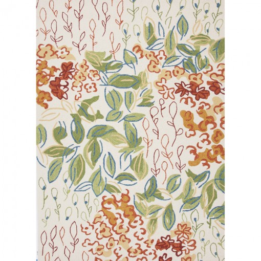 Orange Floral Area Rug | Little Crown Interiors