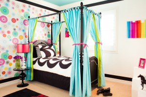 colorful girls bedroom