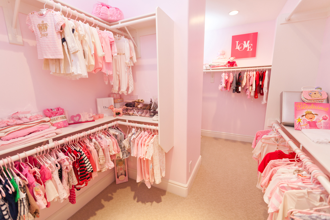 pink nursery closet