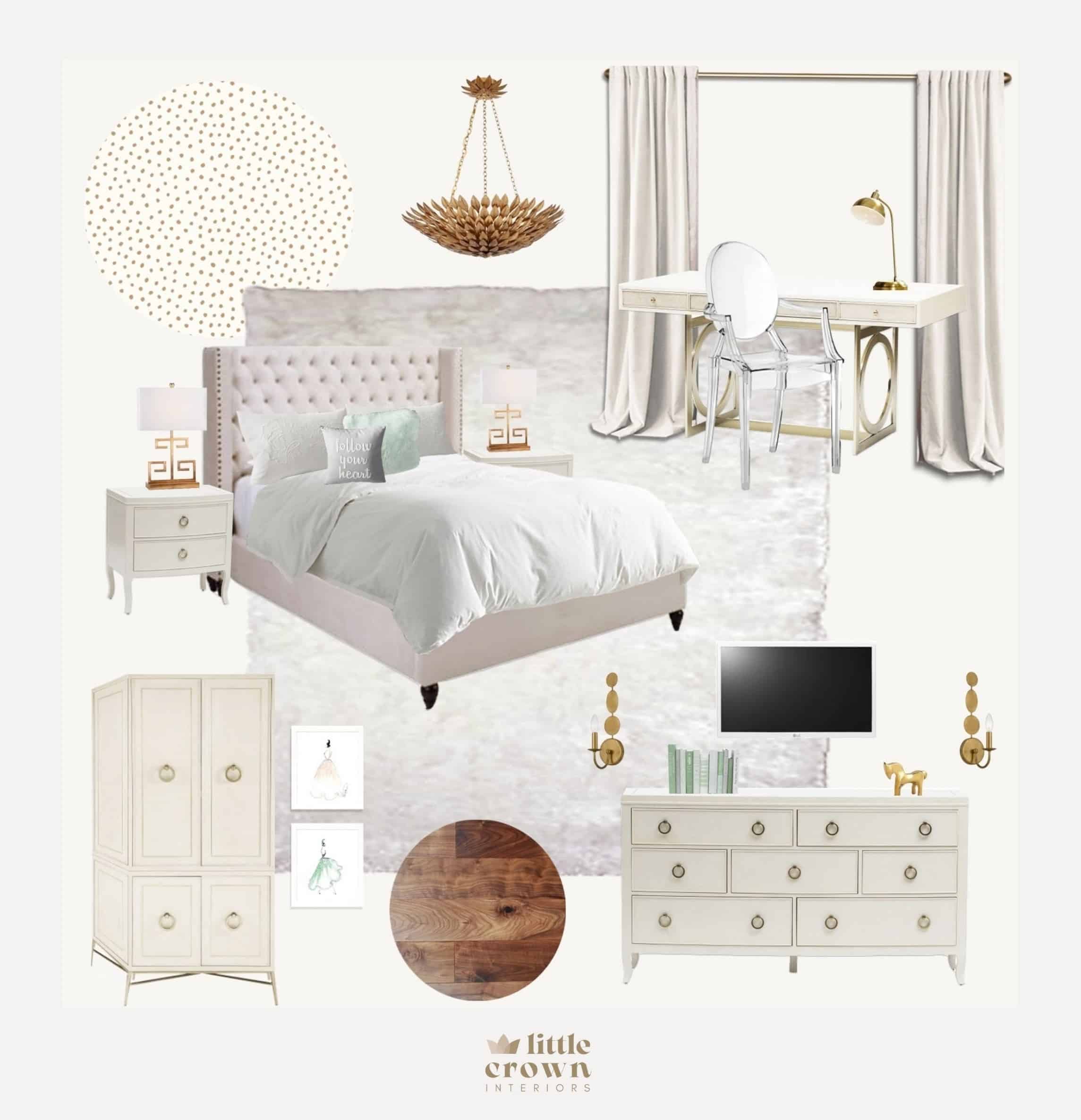 A Modern Tween Girl's Bedroom With Layered Neutrals