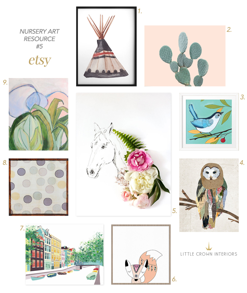 nursery artwork resources from etsy