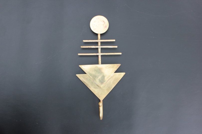 Brass Geometric Wall Hook Little Crown Interiors