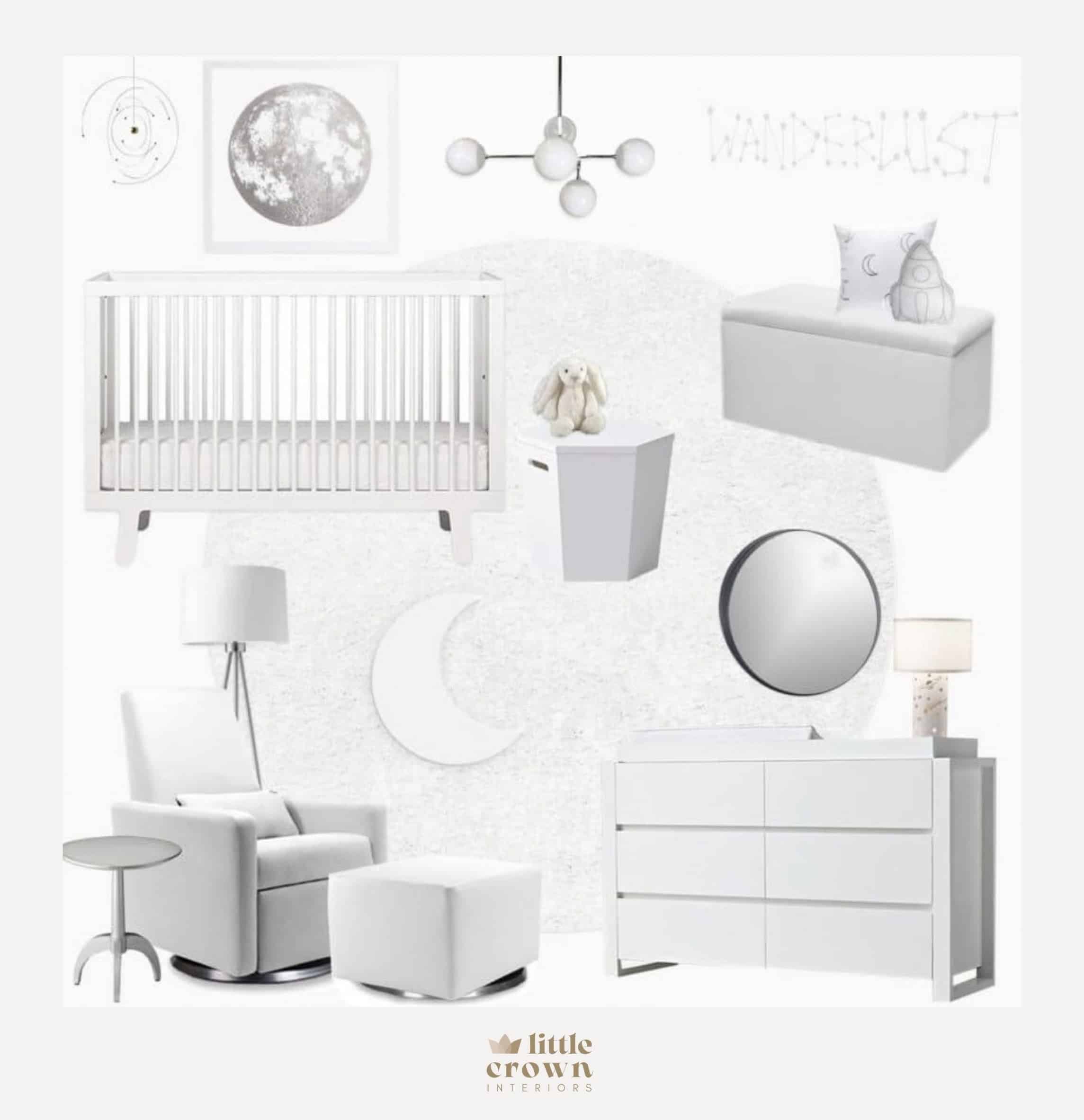 An All White Nursery Design With a Celestial Theme