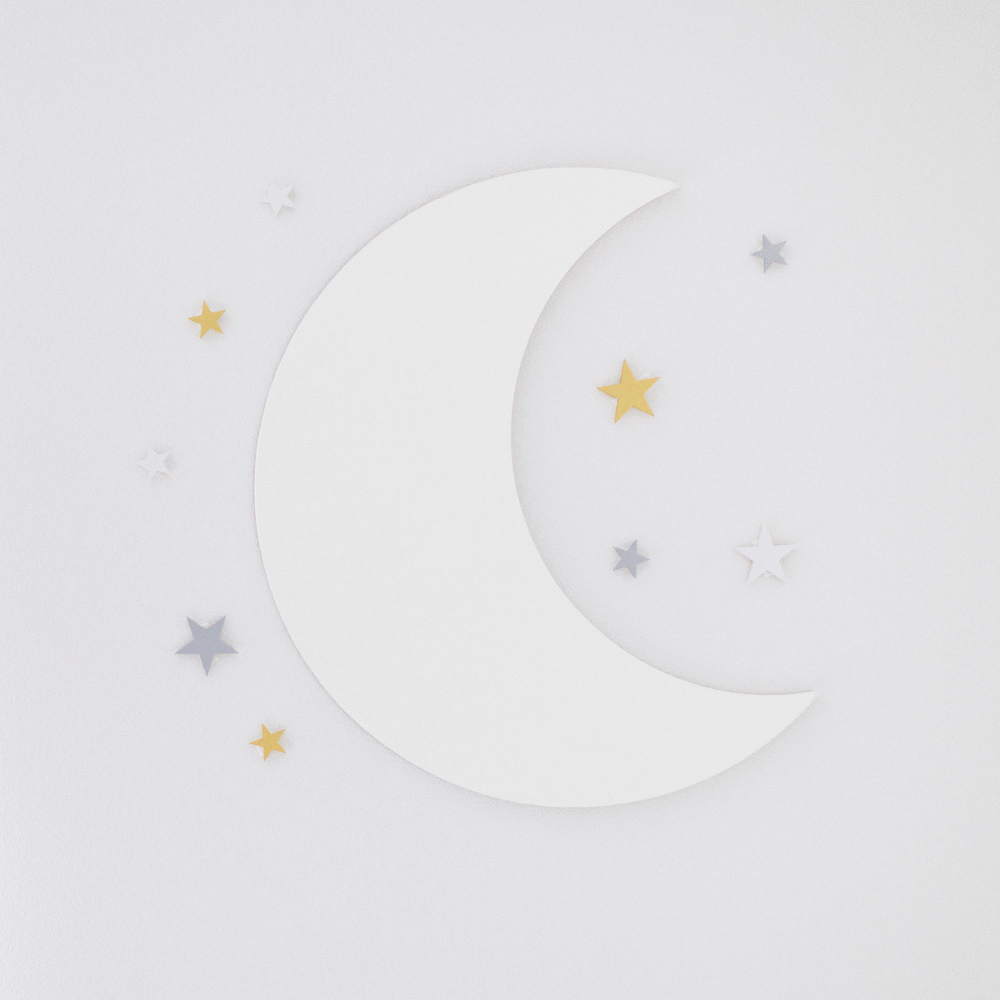 Wood Crescent Moon &amp; Stars - More Colors! | Little Crown 