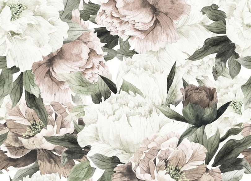 Large Blush Floral Wall Mural | Little Crown Interiors