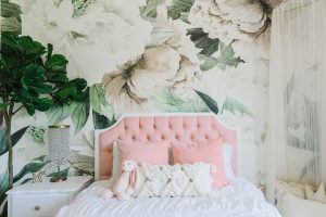 Large Blush Floral Wall Mural