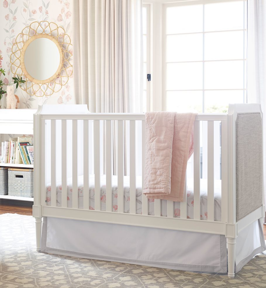 Upholstered crib clearance white