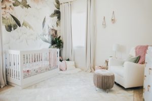 Girl's floral nursery by Little Crown Interiors
