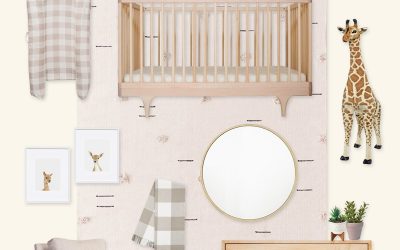 A Neutral Nursery Design Board with Buffalo Check