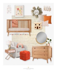 Scandinavian Orange and Pink Nursery E-Design
