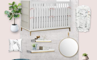 A Glamorous Nursery Design Board with Carrara Marble