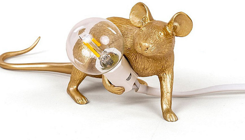 Gold mouse lamp