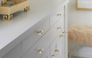 Acrylic hardware for dresser or changing table