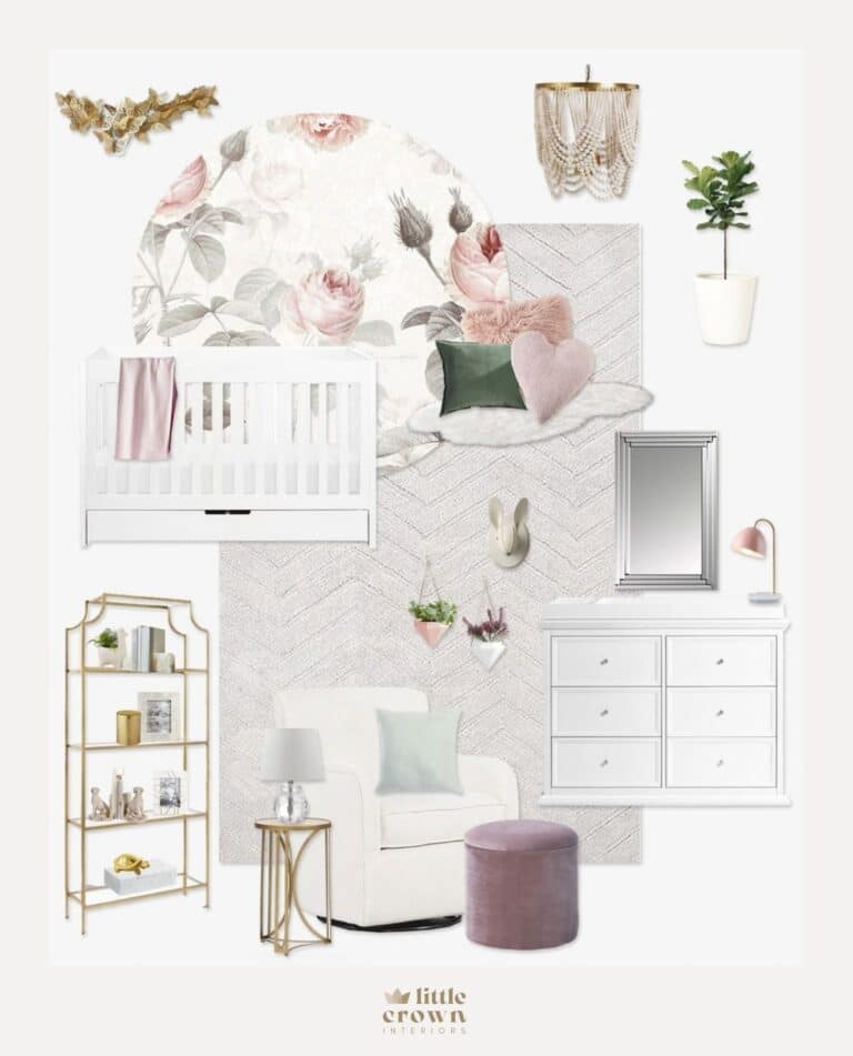 Floral Blush Nursery Design by Little Crown Interiors