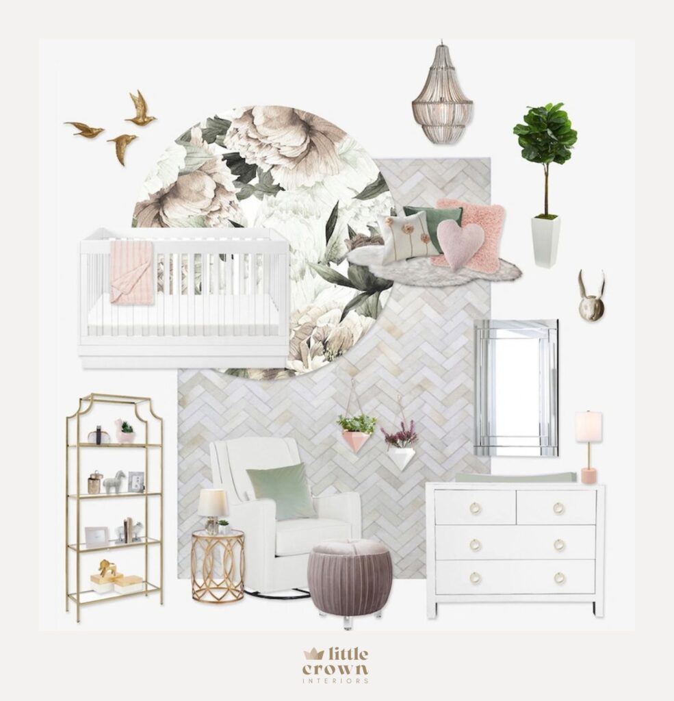 Floral Blush Nursery Design by Little Crown Interiors