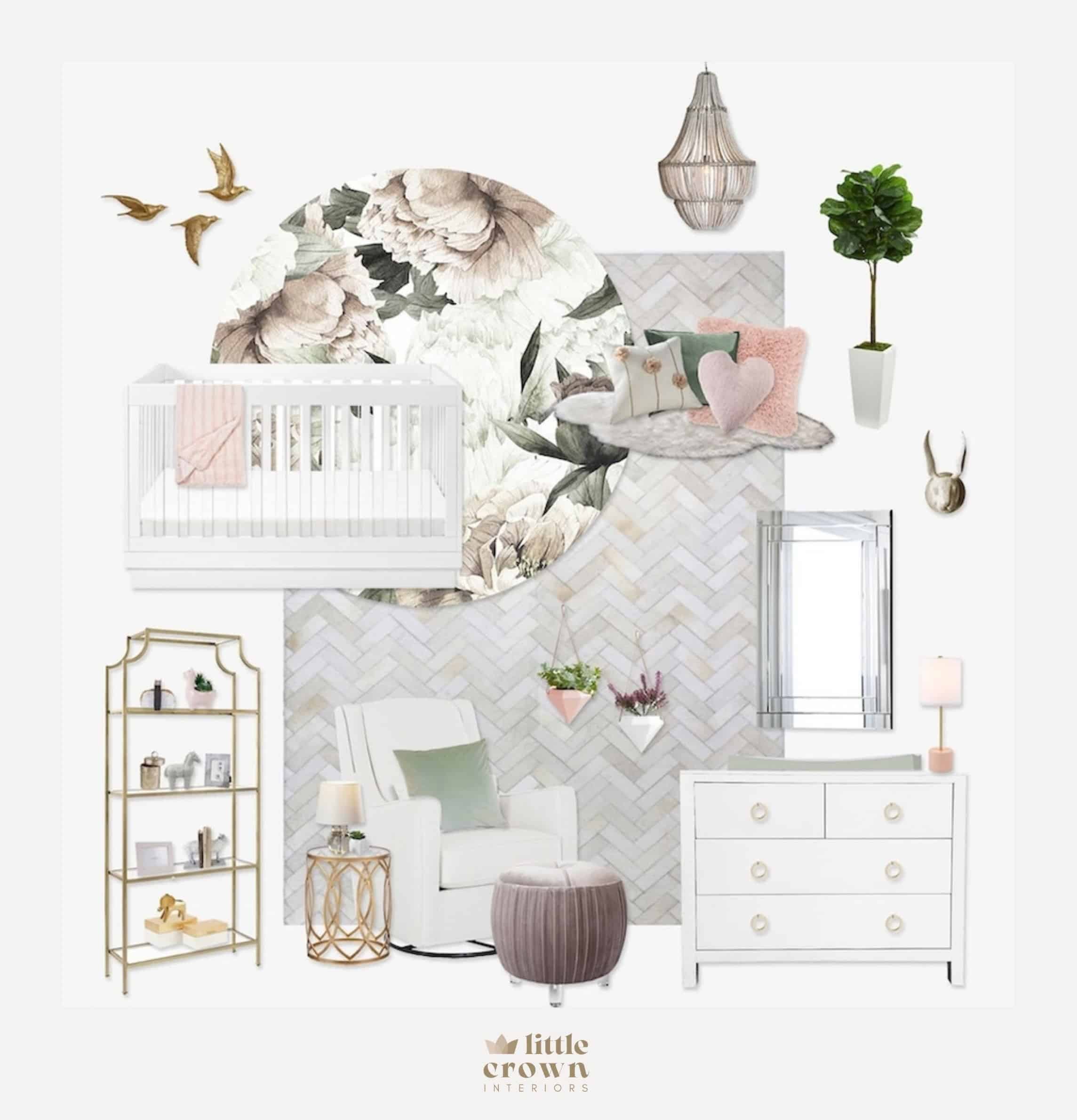 Floral Blush Nursery Design by Little Crown Interiors