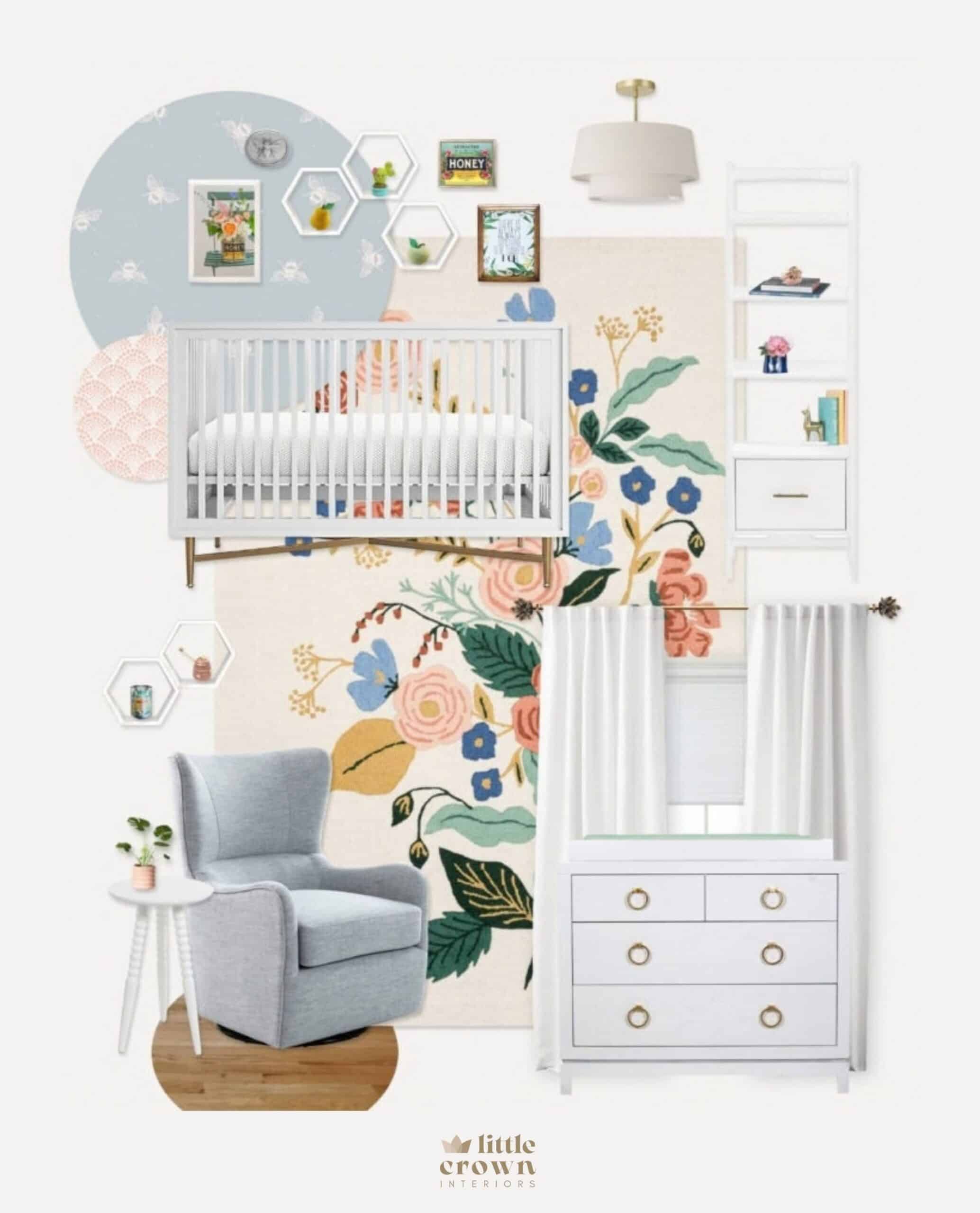 Blue Boy's Floral Nursery Design