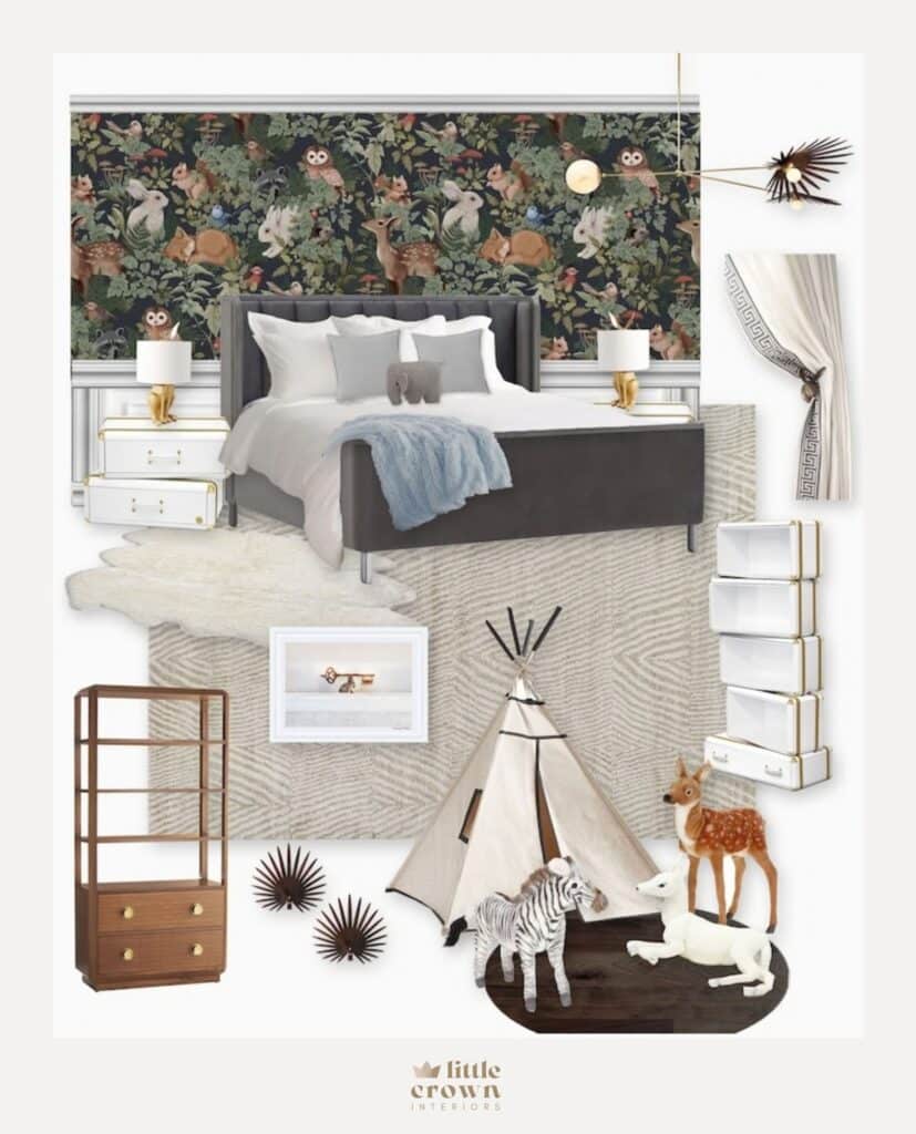 Luxury Woodland Boy's Room Design by Little Crown Interiors