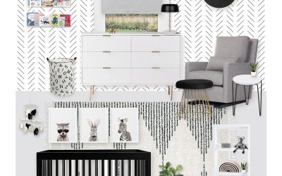 A Modern Black and White Nursery E-Design Reveal