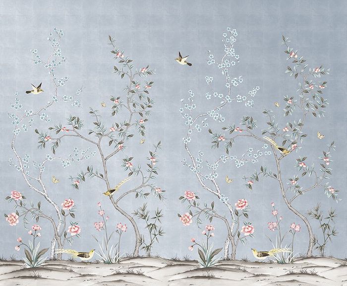 Blue Chinoiserie Removable Wallpaper