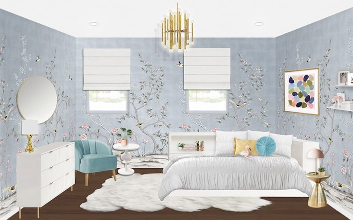 Chinoiserie Girl's Room Design by Little Crown Interiors