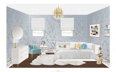 A Girl’s Room E-Design with Chinoiserie Wallpaper