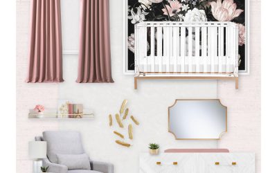 Dark Floral Girl’s Nursery E-Design Reveal