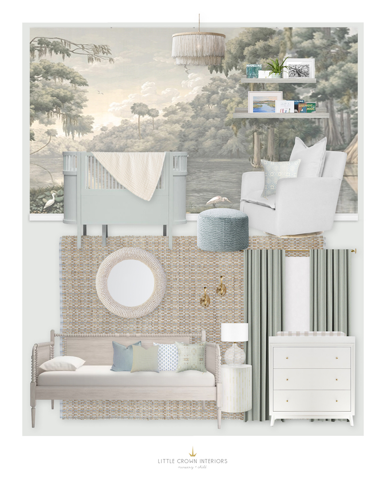 Neutral Southern Jungle Nursery Design by Little Crown Interiors