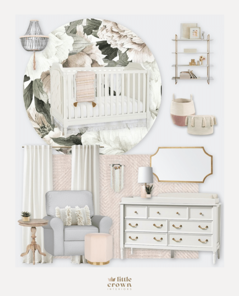 Floral Wall Mural Nursery Design