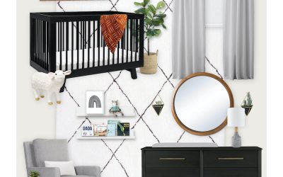 A Gender Neutral Nursery E-Design with Black Accents