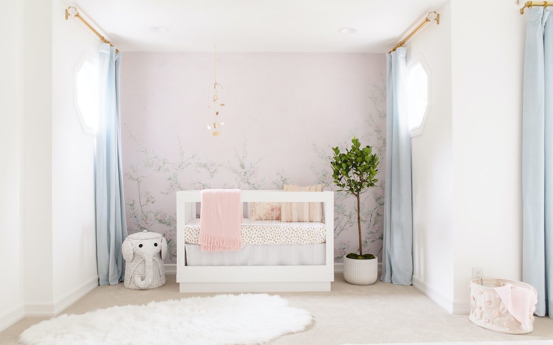 A Floral White and Pink Girl’s Nursery Design Reveal