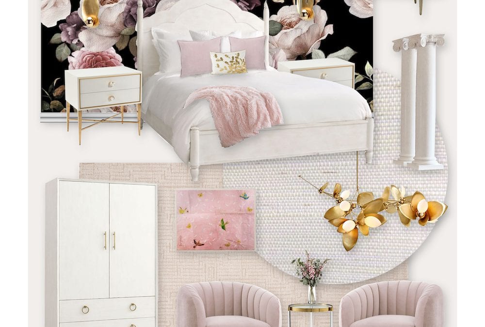 A Glamorous Floral Girl’s Room E-Design Reveal