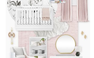 E-Design Reveal: Black and White Floral Blush Nursery