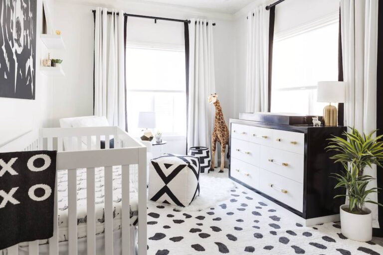 Modern Black and White Nursery by Little Crown Interiors