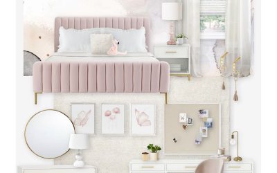 E-Design Reveal: Blush and Gold Girl’s Bedroom