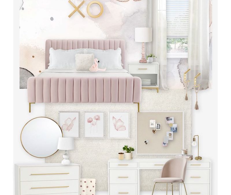 E-Design Reveal: Blush and Gold Girl’s Bedroom