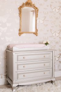 Butterfly Nursery with Silver Changing Table