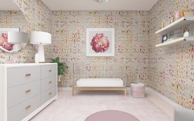 A Colorful Nursery Design with Amazing Wallpaper