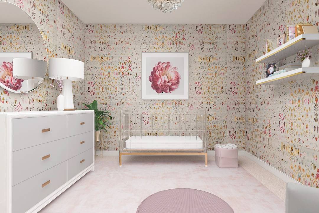 A Colorful Nursery Design with Amazing Wallpaper - Little Crown Interiors