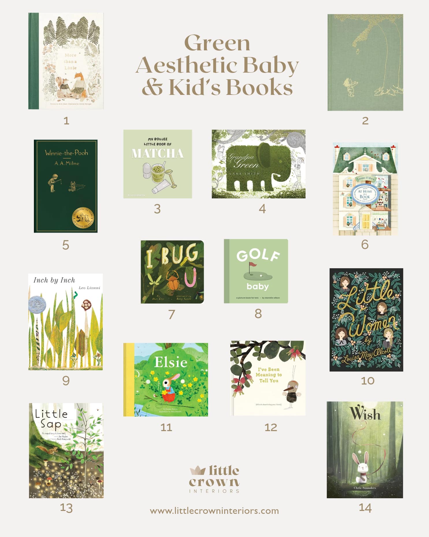 Green Aesthetic Baby & Kid's Books