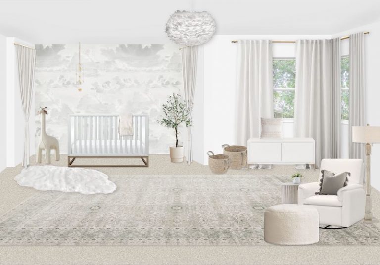 Neutral Nursery Cloud Wallpaper