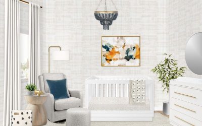 E-Design Reveal: Neutral Nursery Design with Abstract Art