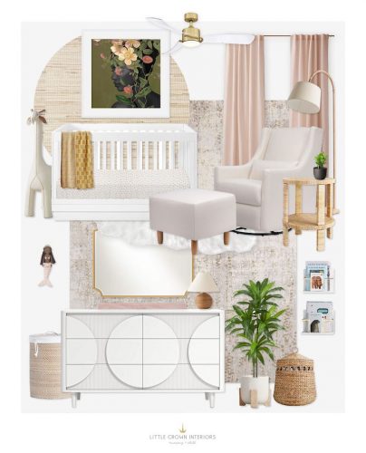 White & Soft Pink Sophisticated Nursery