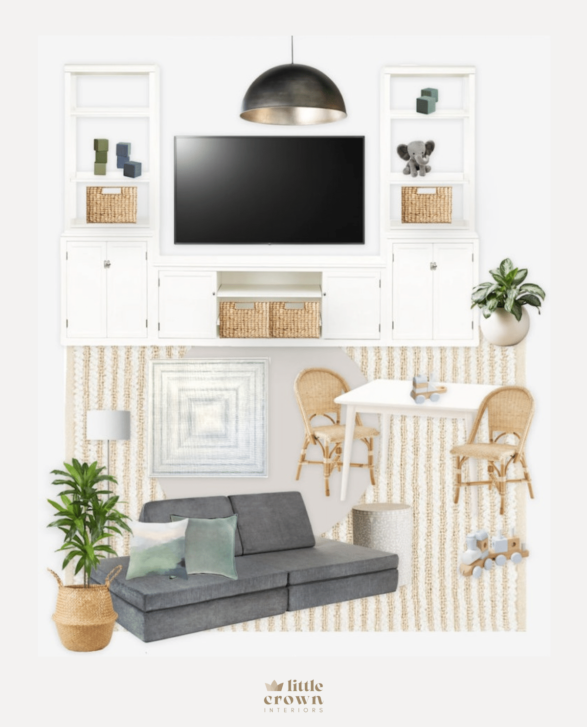 Beachy Playroom Design for Kids