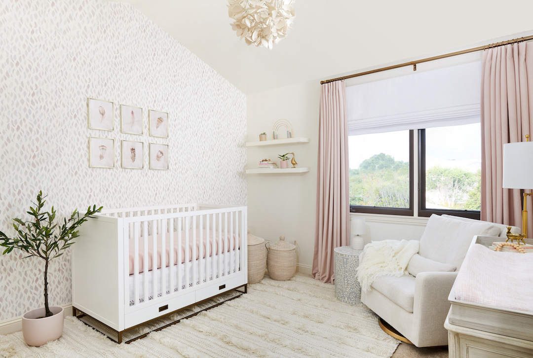 Leafy Blush Nursery Design by Little Crown Interiors