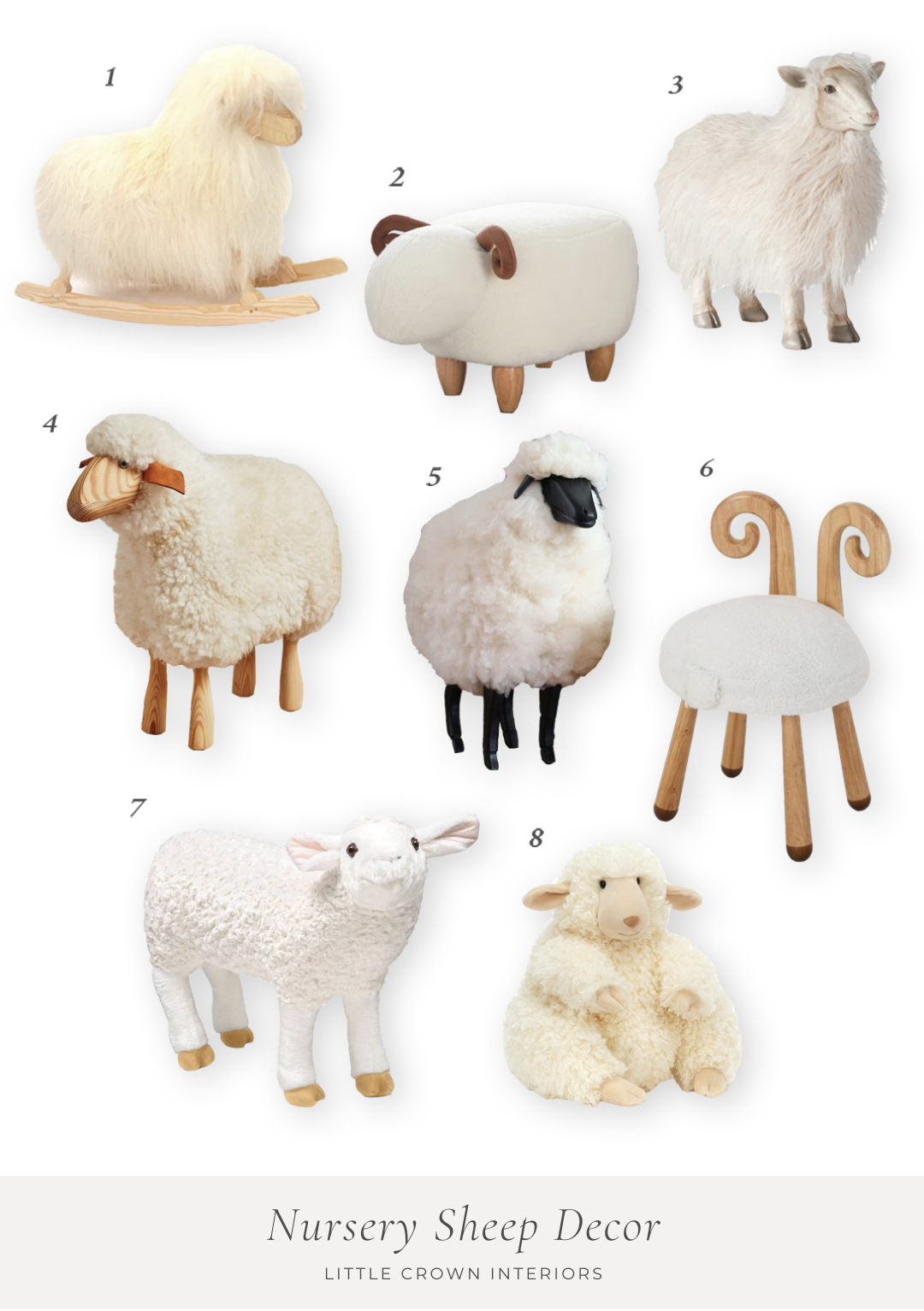 Large Stuffed Sheep Decor for the Nursery Little Crown Interiors