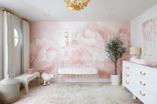 Blush Traditional Floral Nursery by Little Crown Interiors
