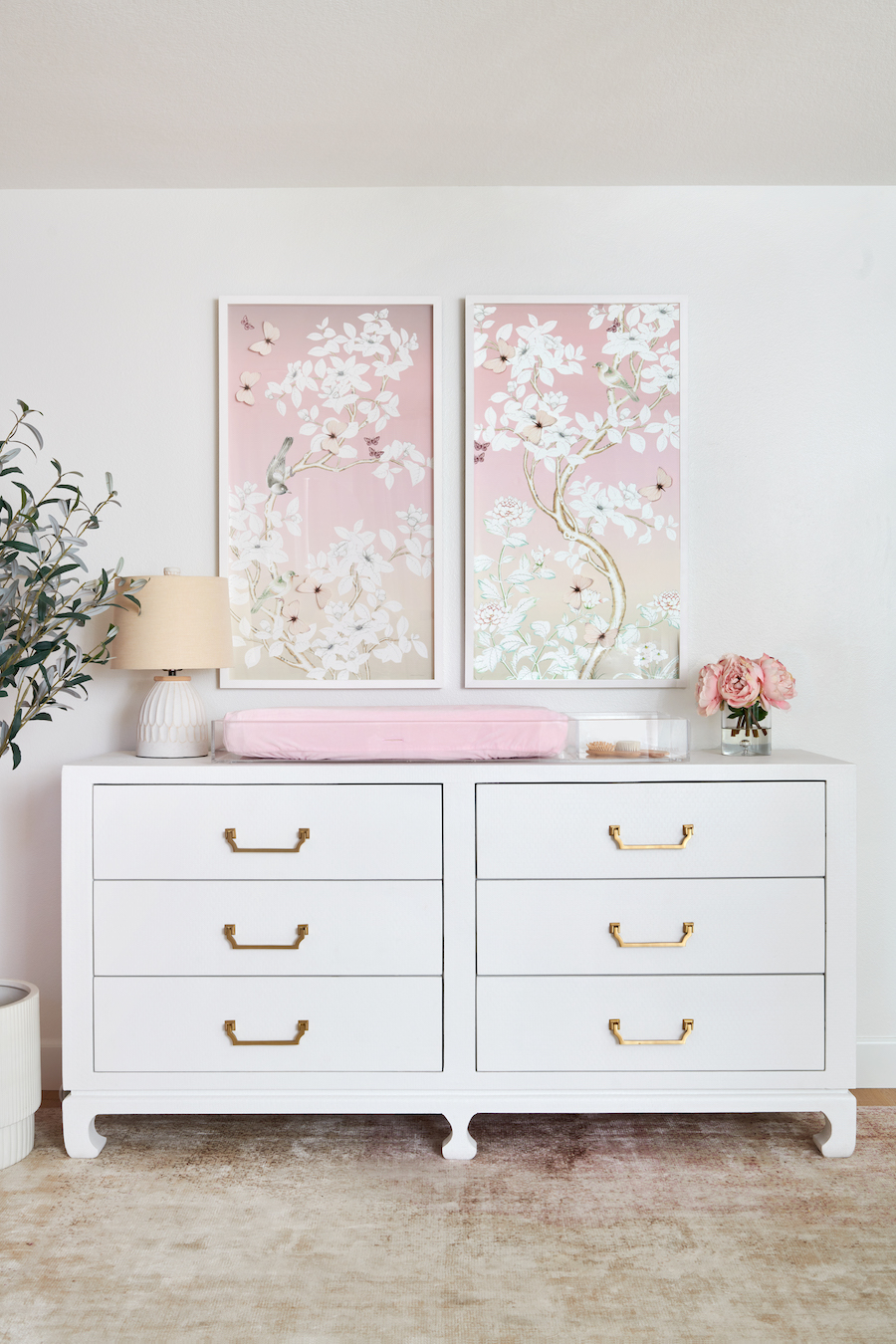 Blush Traditional Flower Nursery from Little Crown Interiors